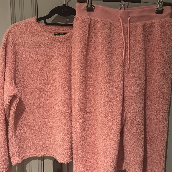 SET of 2️⃣ - ASOS Women's Fleece Lounge Sweatshirt & Sweatpant in Pink￨Size 6 - Picture 5 of 14